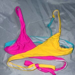 Colorful cross swim top
